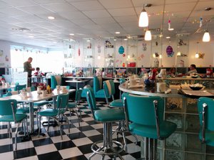 the interior of Lola's Diner